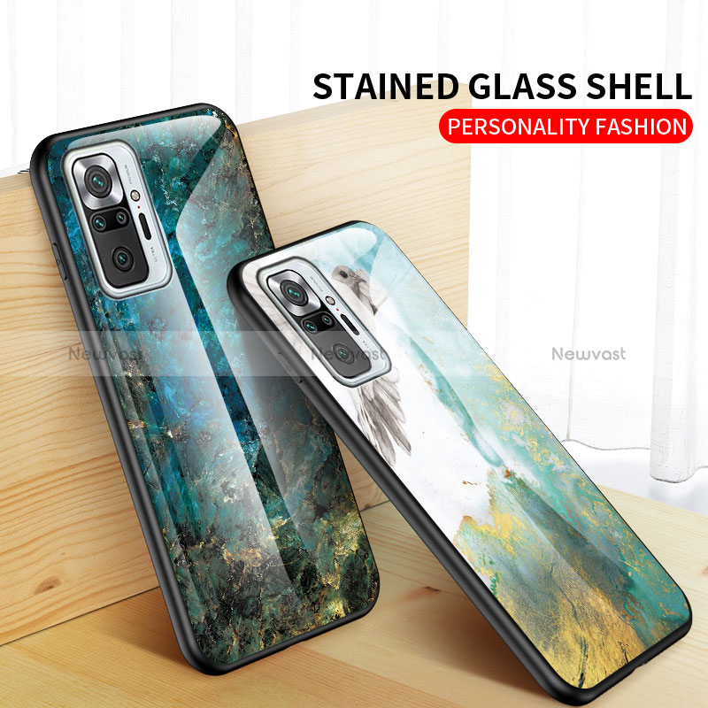 Silicone Frame Fashionable Pattern Mirror Case Cover for Xiaomi Redmi Note 10 Pro 4G