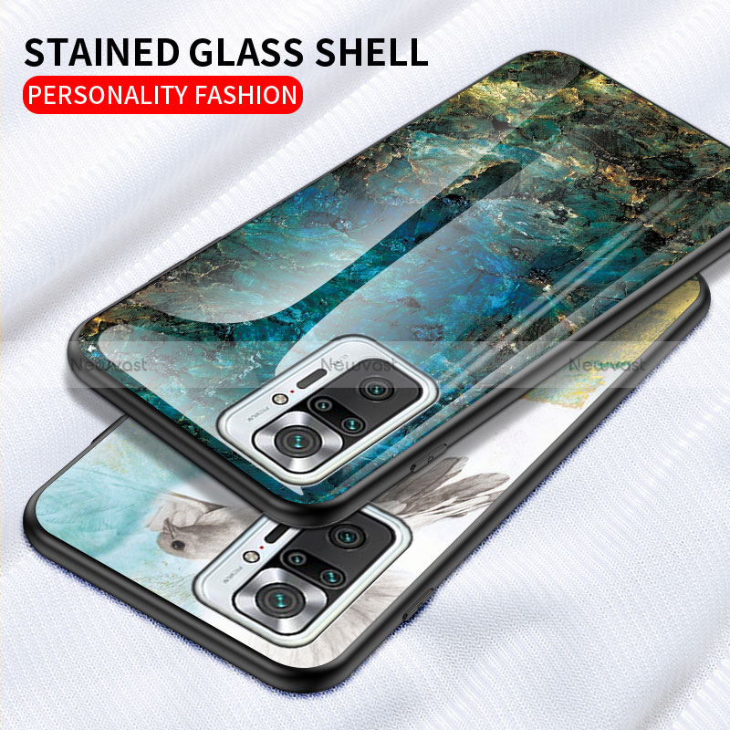 Silicone Frame Fashionable Pattern Mirror Case Cover for Xiaomi Redmi Note 10 Pro 4G