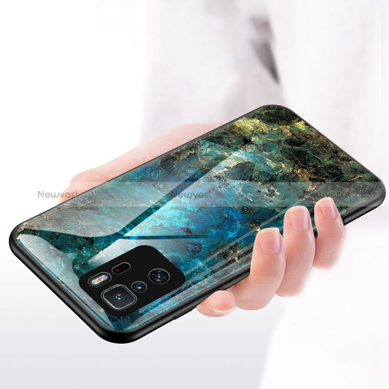 Silicone Frame Fashionable Pattern Mirror Case Cover for Xiaomi Redmi Note 10 Pro 5G