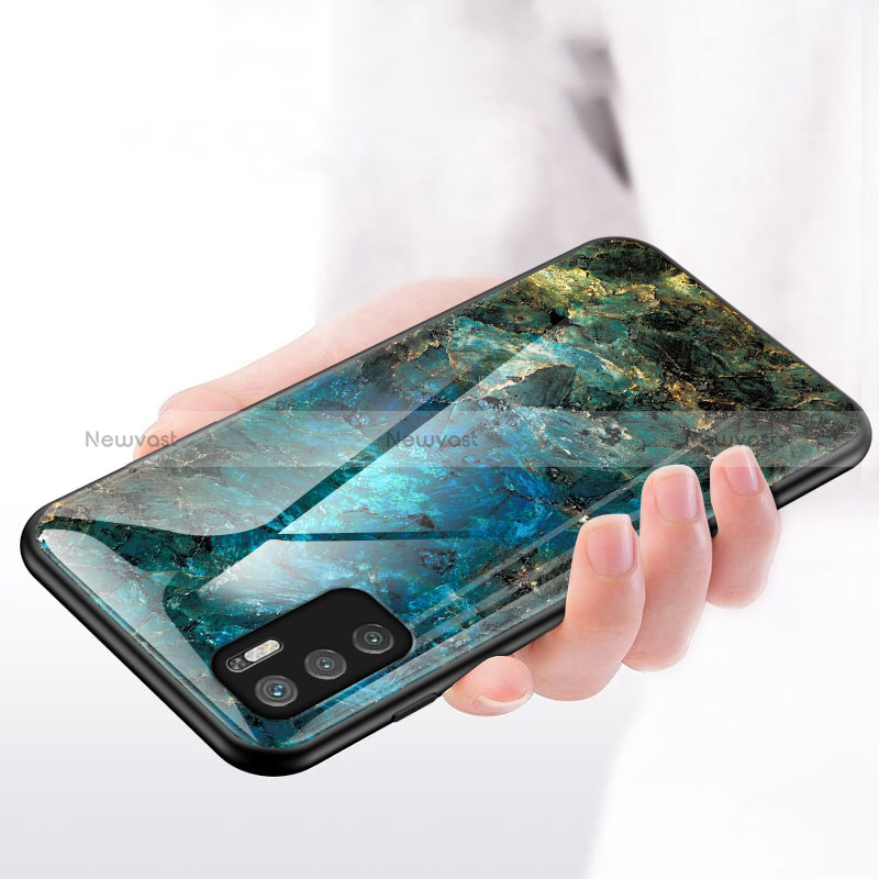 Silicone Frame Fashionable Pattern Mirror Case Cover for Xiaomi Redmi Note 10T 5G