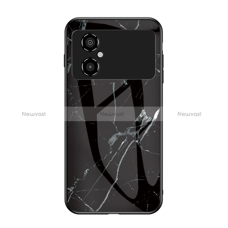 Silicone Frame Fashionable Pattern Mirror Case Cover for Xiaomi Redmi Note 11R 5G Black