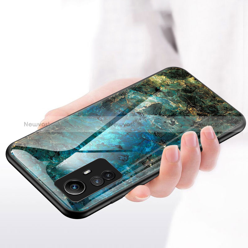 Silicone Frame Fashionable Pattern Mirror Case Cover for Xiaomi Redmi Note 12S