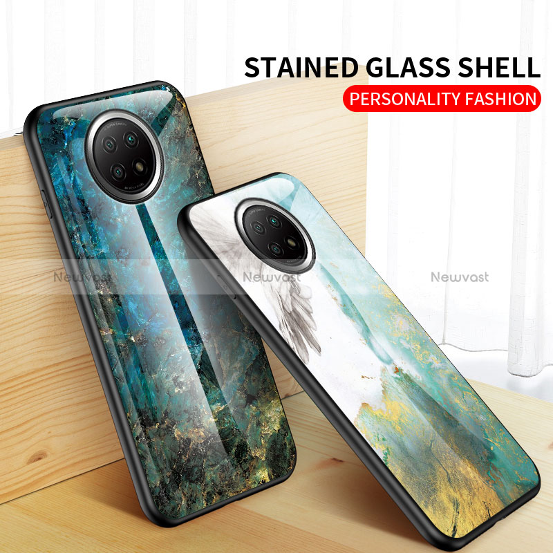 Silicone Frame Fashionable Pattern Mirror Case Cover for Xiaomi Redmi Note 9T 5G