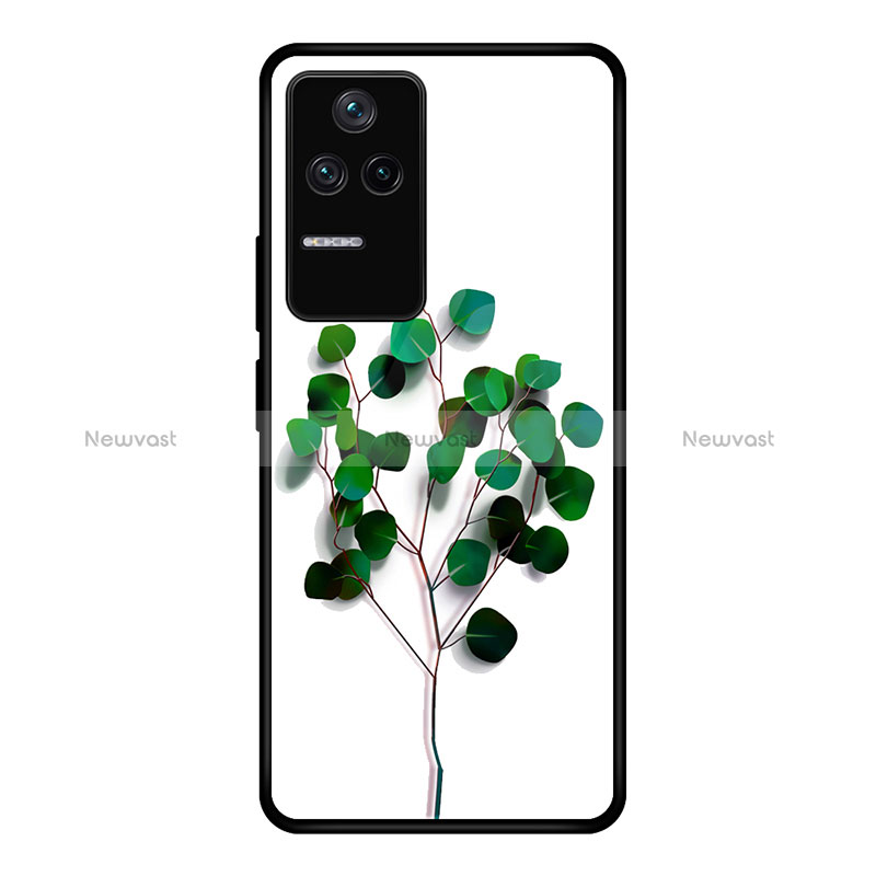 Silicone Frame Fashionable Pattern Mirror Case Cover JM1 for Xiaomi Poco F4 5G Green