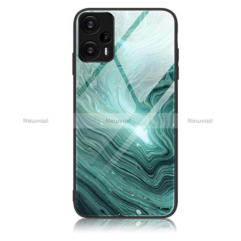 Silicone Frame Fashionable Pattern Mirror Case Cover JM1 for Xiaomi Poco F5 5G Green