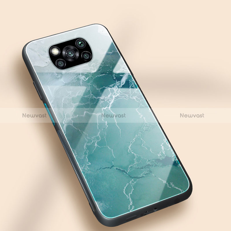 Silicone Frame Fashionable Pattern Mirror Case Cover JM1 for Xiaomi Poco X3 Pro Green