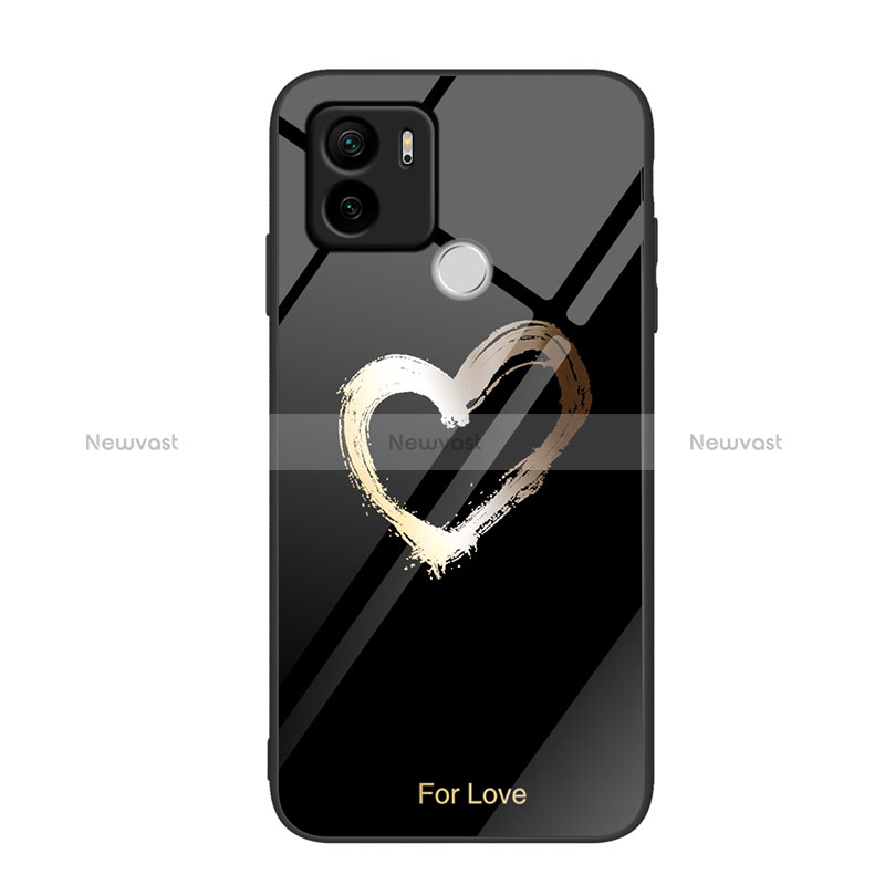 Silicone Frame Fashionable Pattern Mirror Case Cover JM1 for Xiaomi Redmi A1 Plus Black