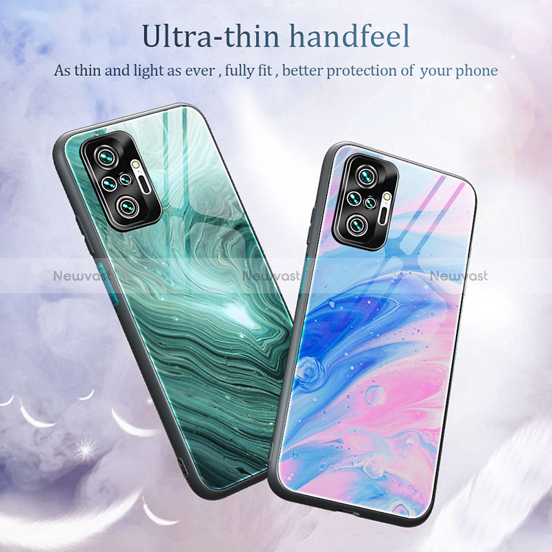 Silicone Frame Fashionable Pattern Mirror Case Cover JM1 for Xiaomi Redmi Note 10 Pro 4G