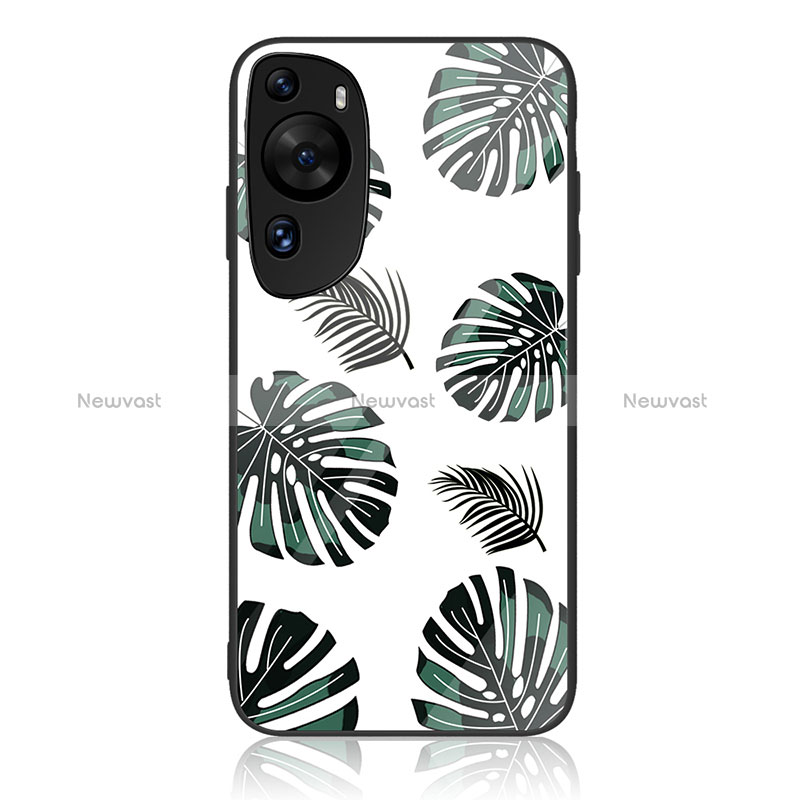 Silicone Frame Fashionable Pattern Mirror Case Cover JM2 for Huawei P60 Art Midnight Green