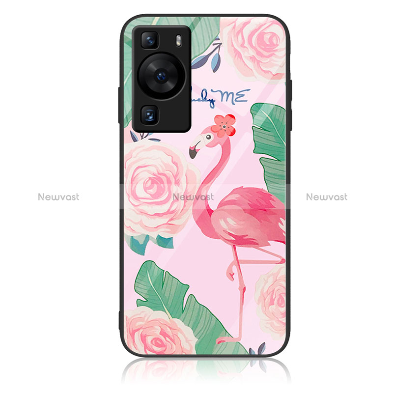 Silicone Frame Fashionable Pattern Mirror Case Cover JM2 for Huawei P60 Pro