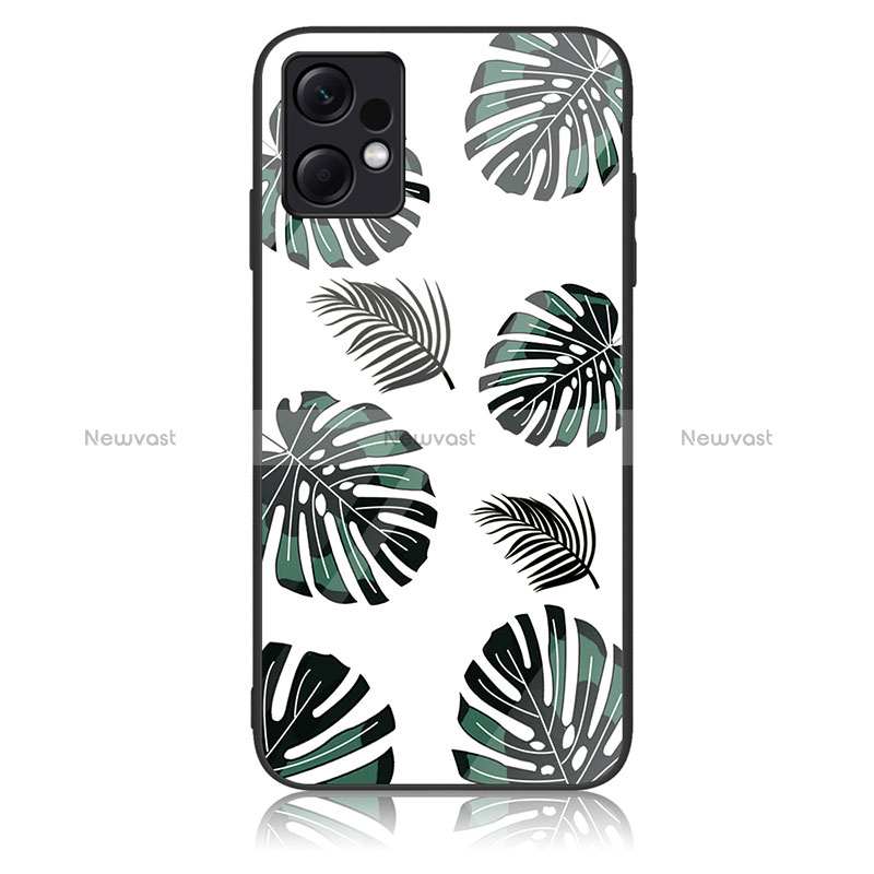 Silicone Frame Fashionable Pattern Mirror Case Cover JM2 for Xiaomi Redmi Note 12 4G Midnight Green