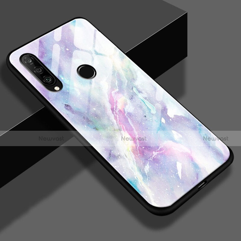 Silicone Frame Fashionable Pattern Mirror Case Cover K01 for Huawei P30 Lite XL Colorful