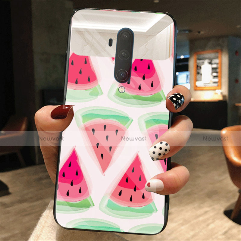 Silicone Frame Fashionable Pattern Mirror Case Cover K01 for OnePlus 7T Pro