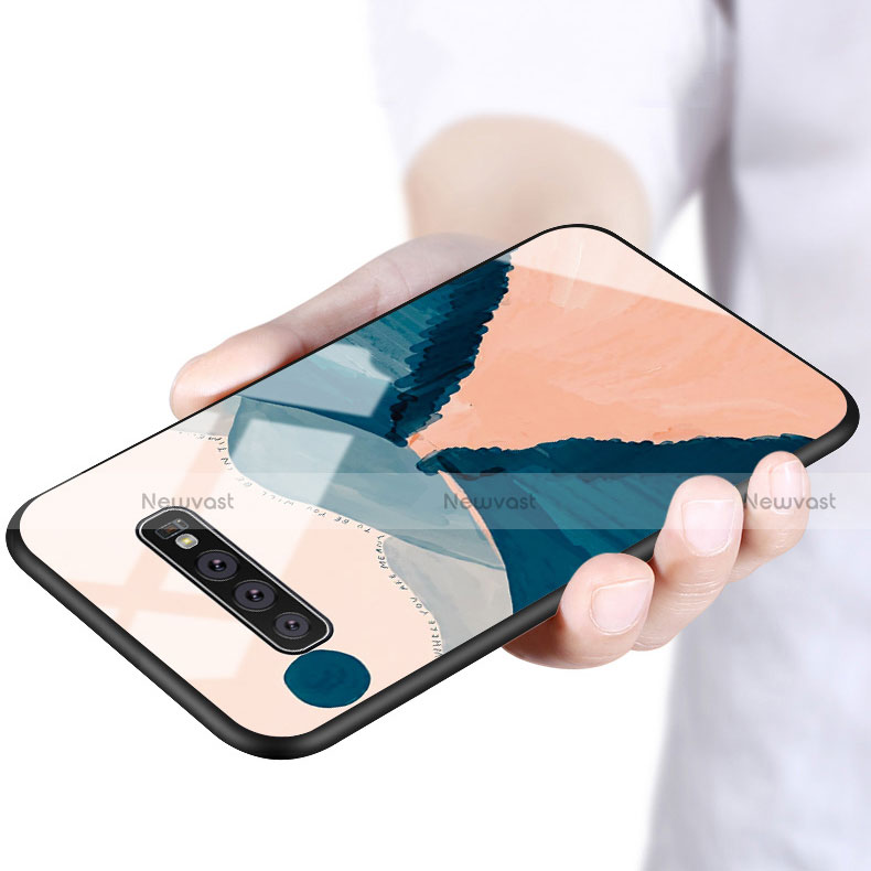 Silicone Frame Fashionable Pattern Mirror Case Cover K04 for Samsung Galaxy S10 Plus