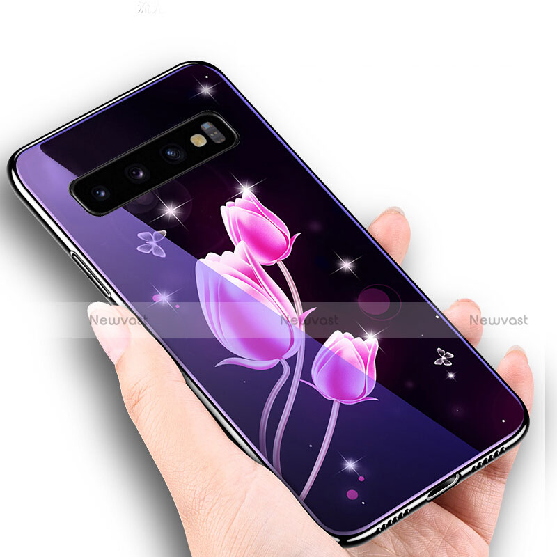 Silicone Frame Fashionable Pattern Mirror Case Cover K05 for Samsung Galaxy S10