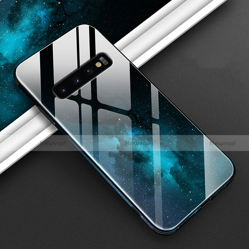 Silicone Frame Fashionable Pattern Mirror Case Cover K06 for Samsung Galaxy S10 Plus