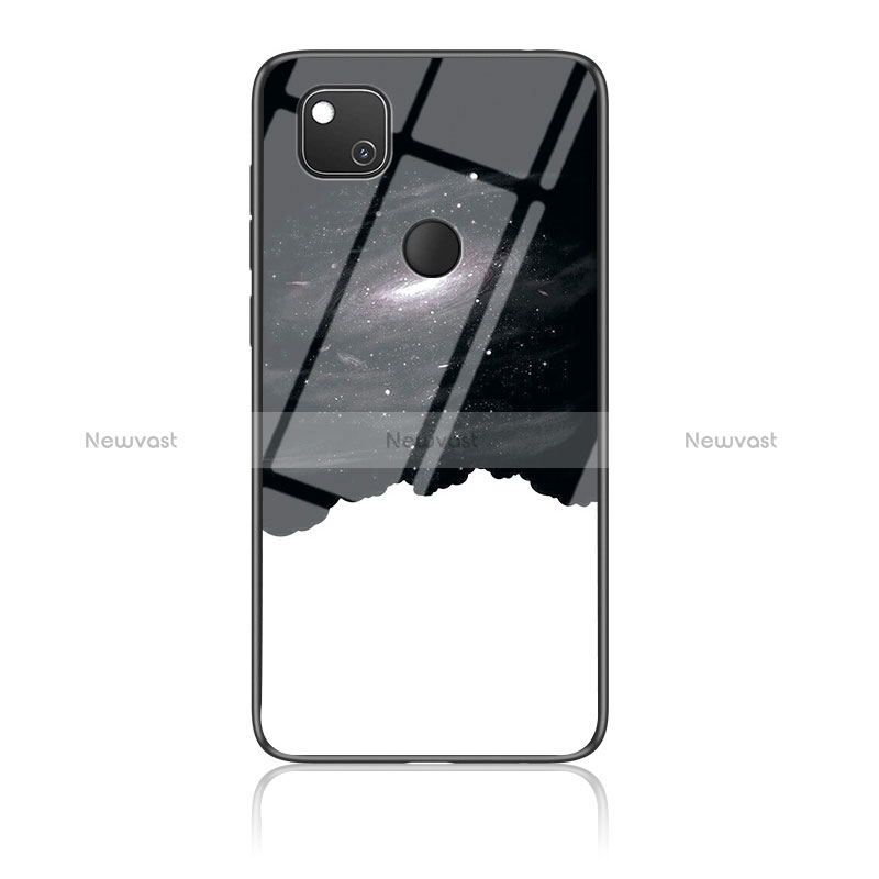 Silicone Frame Fashionable Pattern Mirror Case Cover LS1 for Google Pixel 4a