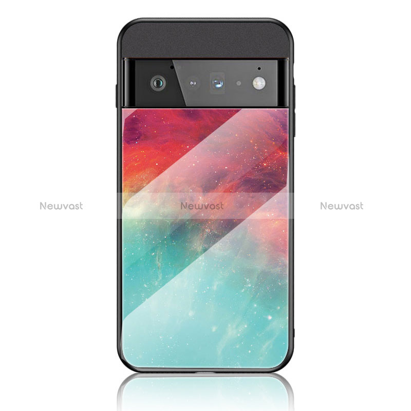 Silicone Frame Fashionable Pattern Mirror Case Cover LS1 for Google Pixel 6 Pro 5G