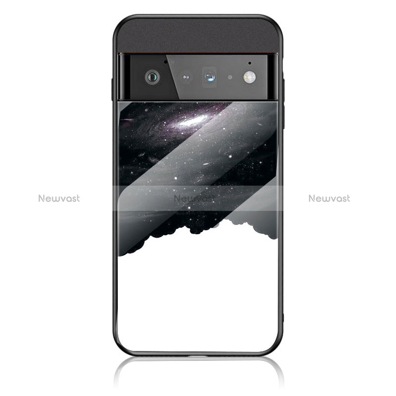 Silicone Frame Fashionable Pattern Mirror Case Cover LS1 for Google Pixel 6 Pro 5G Black