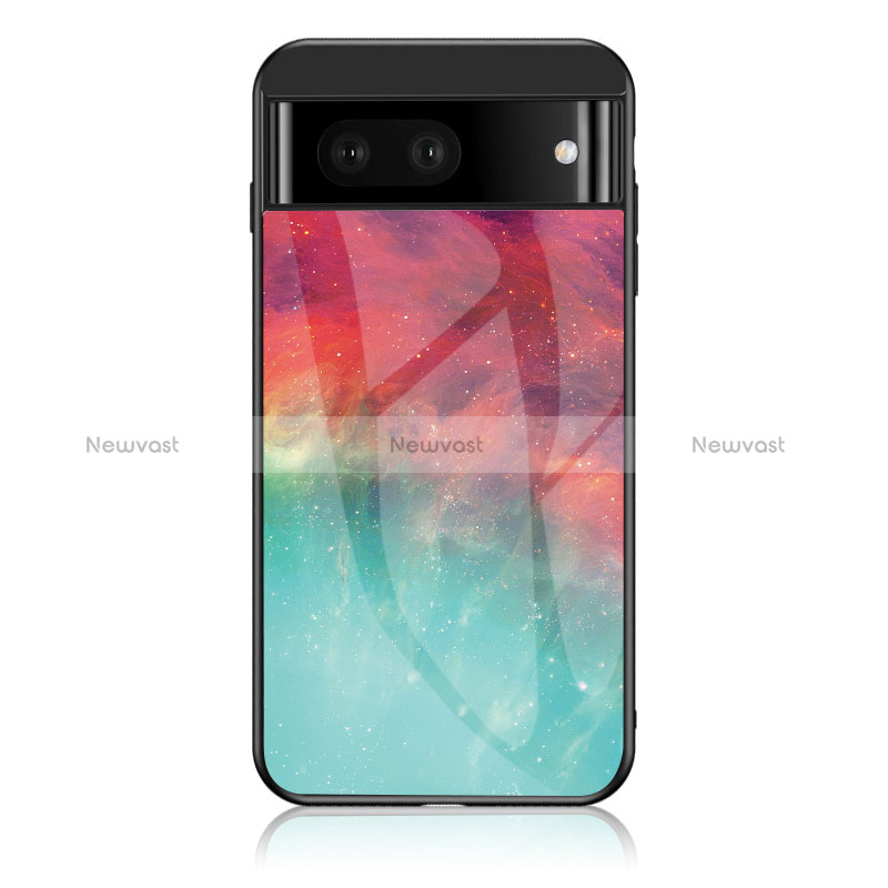 Silicone Frame Fashionable Pattern Mirror Case Cover LS1 for Google Pixel 7a 5G