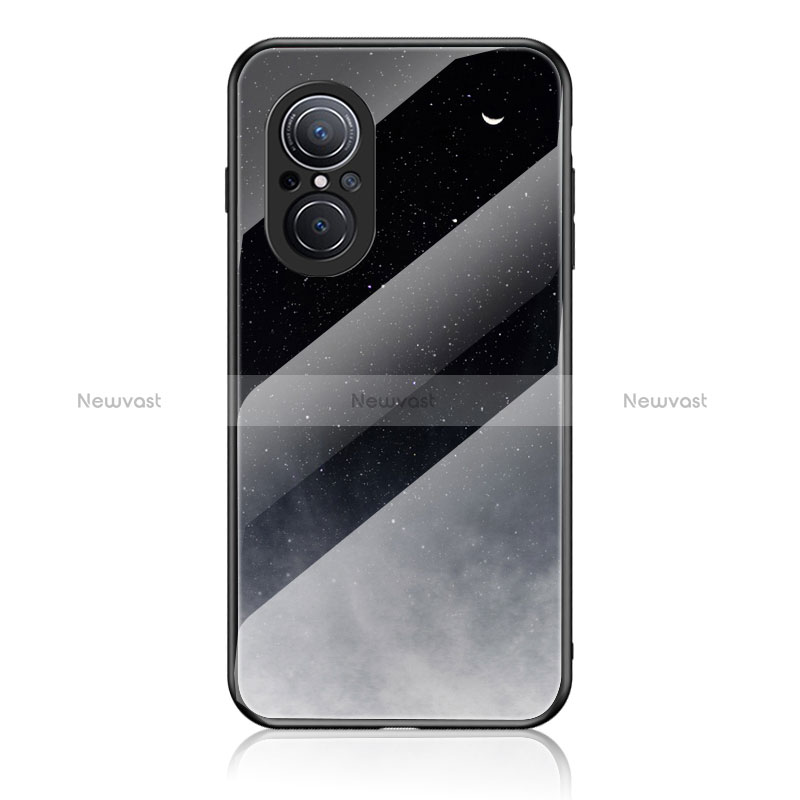 Silicone Frame Fashionable Pattern Mirror Case Cover LS1 for Huawei Honor 50 SE 5G Black