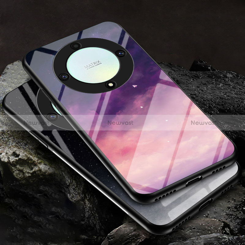 Silicone Frame Fashionable Pattern Mirror Case Cover LS1 for Huawei Honor X9a 5G