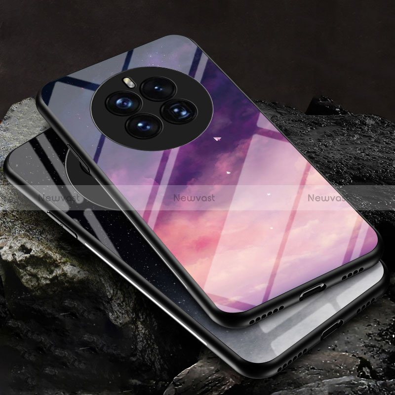 Silicone Frame Fashionable Pattern Mirror Case Cover LS1 for Huawei Mate 50 Pro