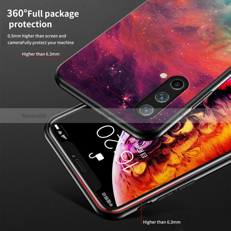 Silicone Frame Fashionable Pattern Mirror Case Cover LS1 for OnePlus Nord CE 5G