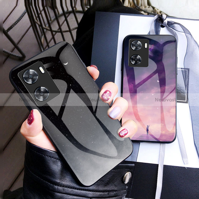 Silicone Frame Fashionable Pattern Mirror Case Cover LS1 for Oppo A77s