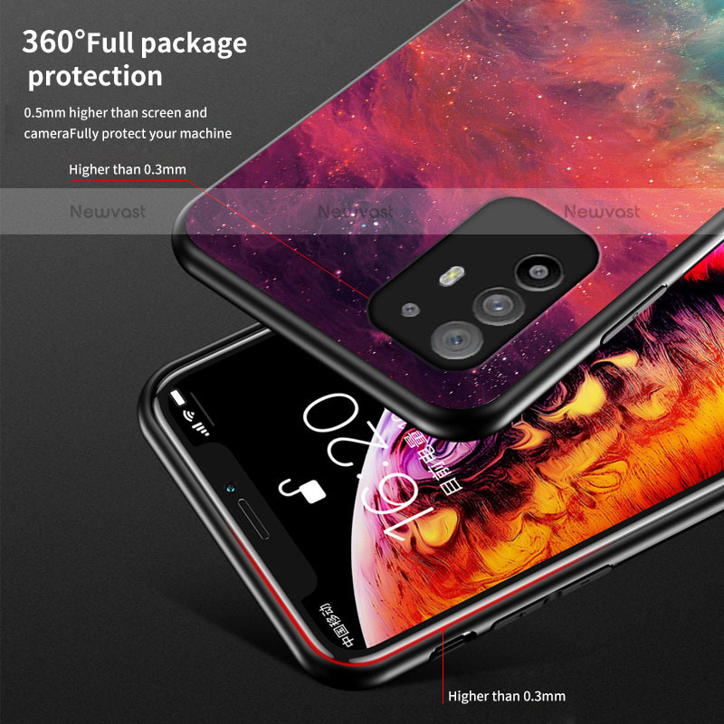 Silicone Frame Fashionable Pattern Mirror Case Cover LS1 for Oppo F19 Pro+ Plus 5G