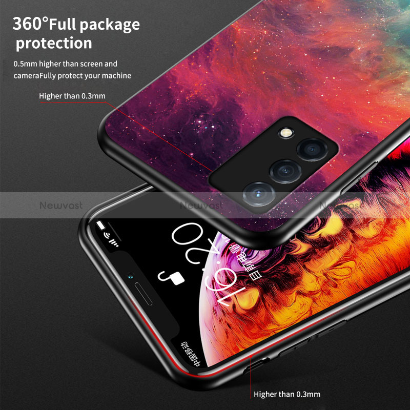 Silicone Frame Fashionable Pattern Mirror Case Cover LS1 for Oppo K9 5G