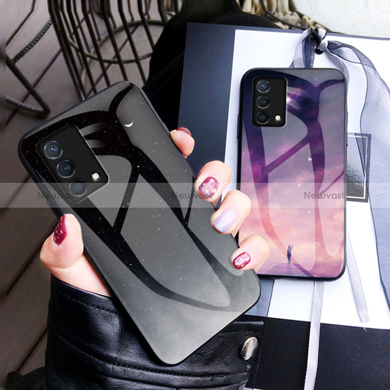 Silicone Frame Fashionable Pattern Mirror Case Cover LS1 for Oppo K9 5G