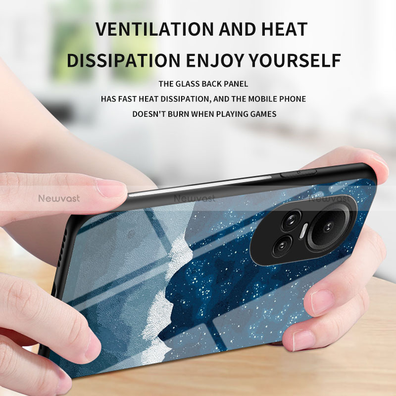Silicone Frame Fashionable Pattern Mirror Case Cover LS1 for Oppo Reno10 Pro 5G