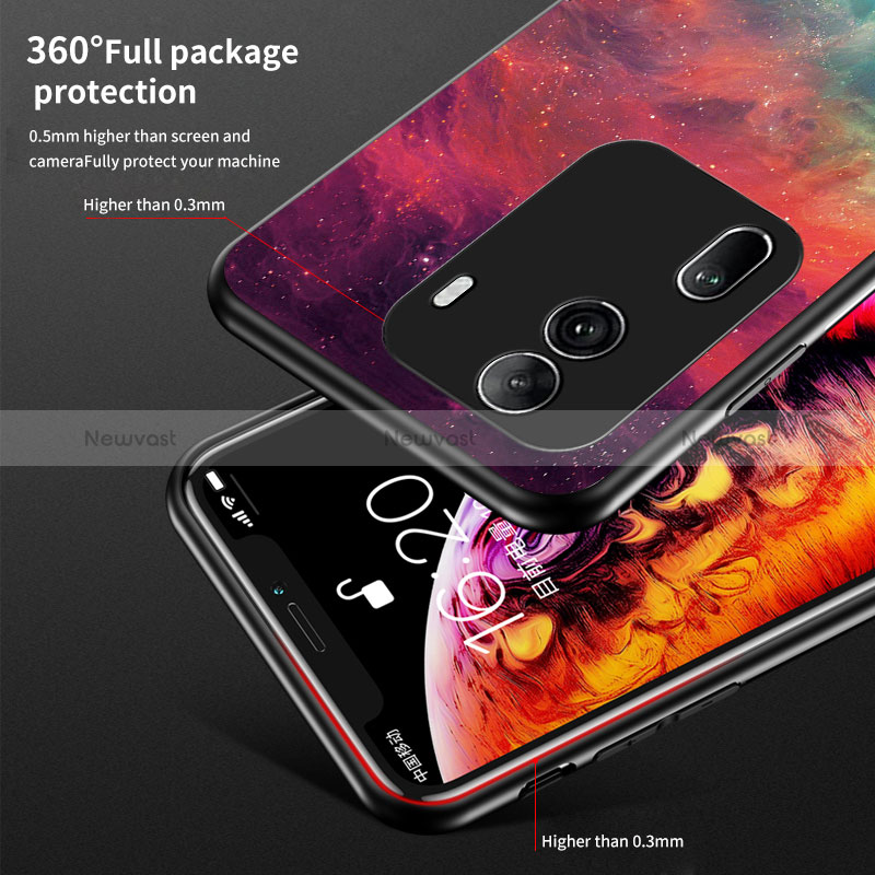 Silicone Frame Fashionable Pattern Mirror Case Cover LS1 for Oppo Reno11 Pro 5G