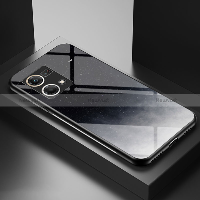 Silicone Frame Fashionable Pattern Mirror Case Cover LS1 for Oppo Reno8 4G Gray