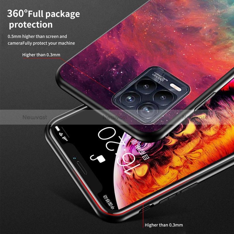 Silicone Frame Fashionable Pattern Mirror Case Cover LS1 for Realme 8 Pro