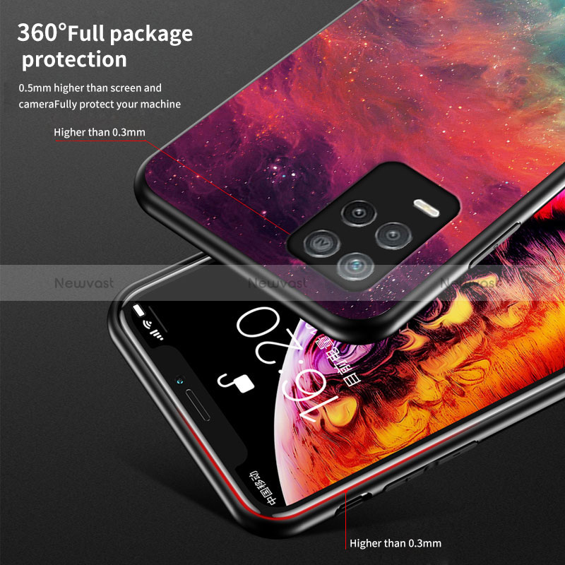 Silicone Frame Fashionable Pattern Mirror Case Cover LS1 for Realme Q3i 5G