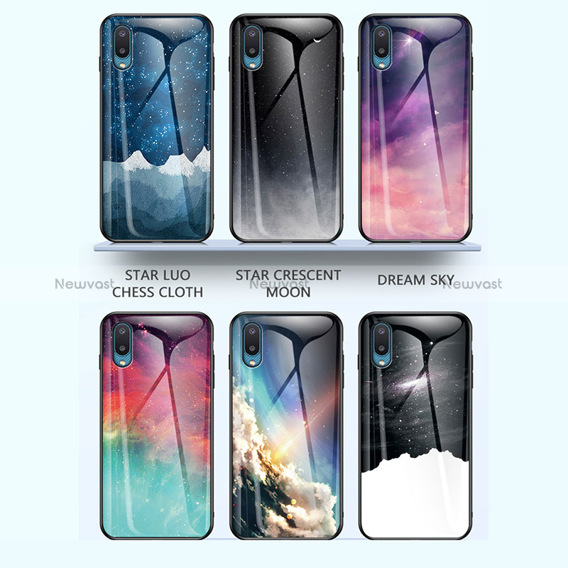 Silicone Frame Fashionable Pattern Mirror Case Cover LS1 for Samsung Galaxy A02