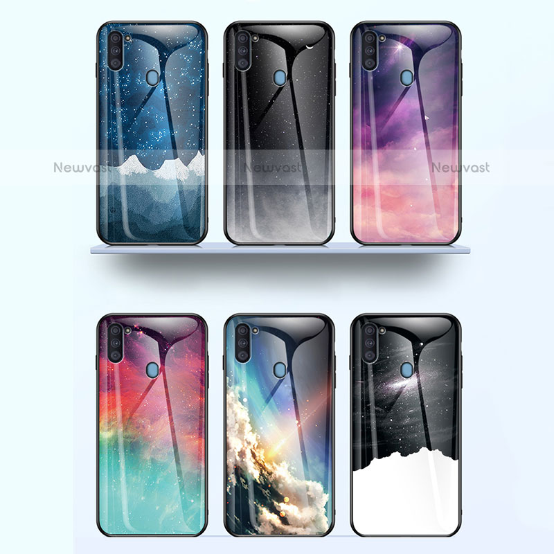 Silicone Frame Fashionable Pattern Mirror Case Cover LS1 for Samsung Galaxy A11