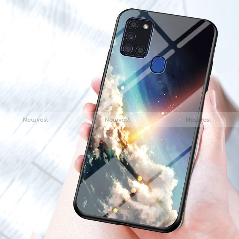 Silicone Frame Fashionable Pattern Mirror Case Cover LS1 for Samsung Galaxy A21s