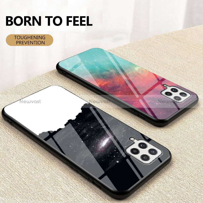 Silicone Frame Fashionable Pattern Mirror Case Cover LS1 for Samsung Galaxy A22 4G