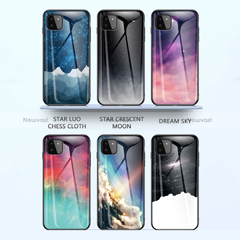 Silicone Frame Fashionable Pattern Mirror Case Cover LS1 for Samsung Galaxy A22 5G