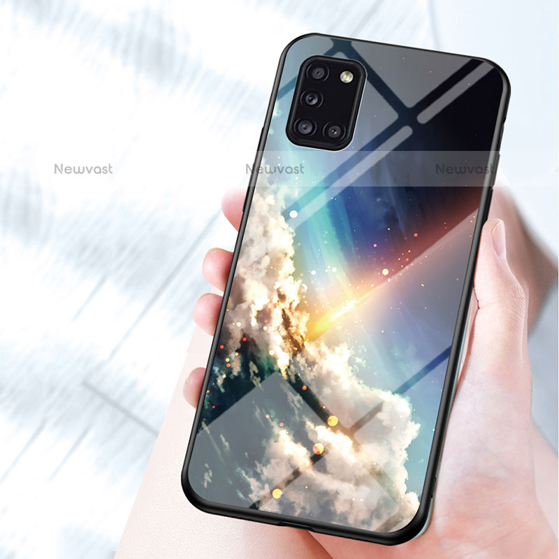 Silicone Frame Fashionable Pattern Mirror Case Cover LS1 for Samsung Galaxy A31