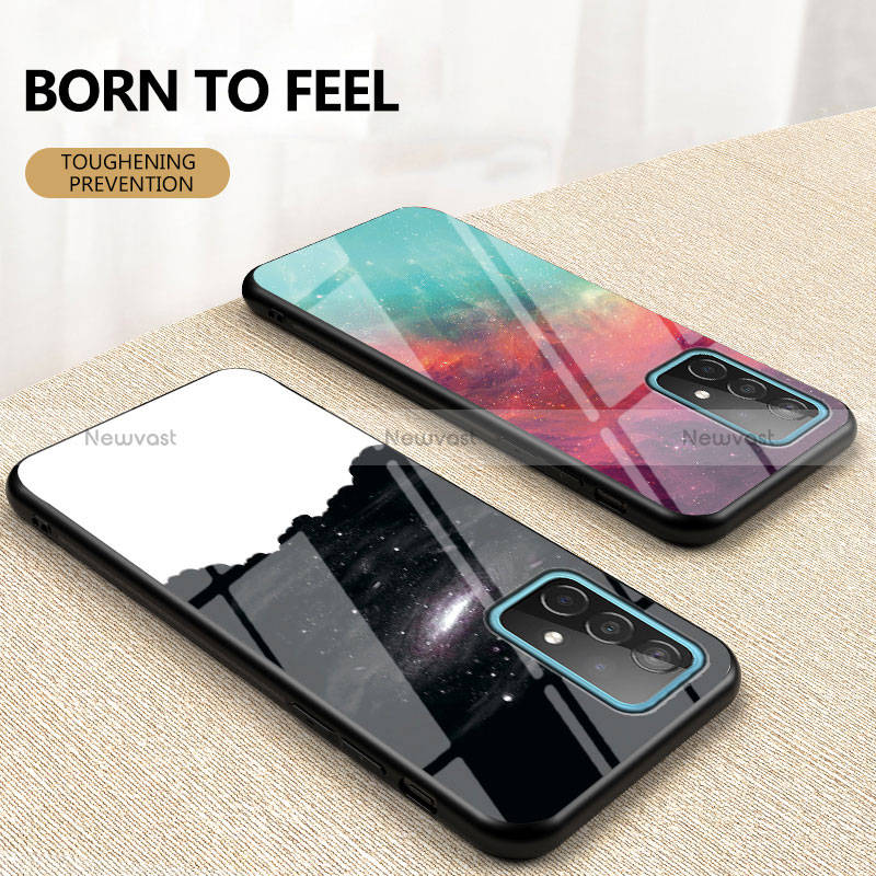 Silicone Frame Fashionable Pattern Mirror Case Cover LS1 for Samsung Galaxy A52 4G