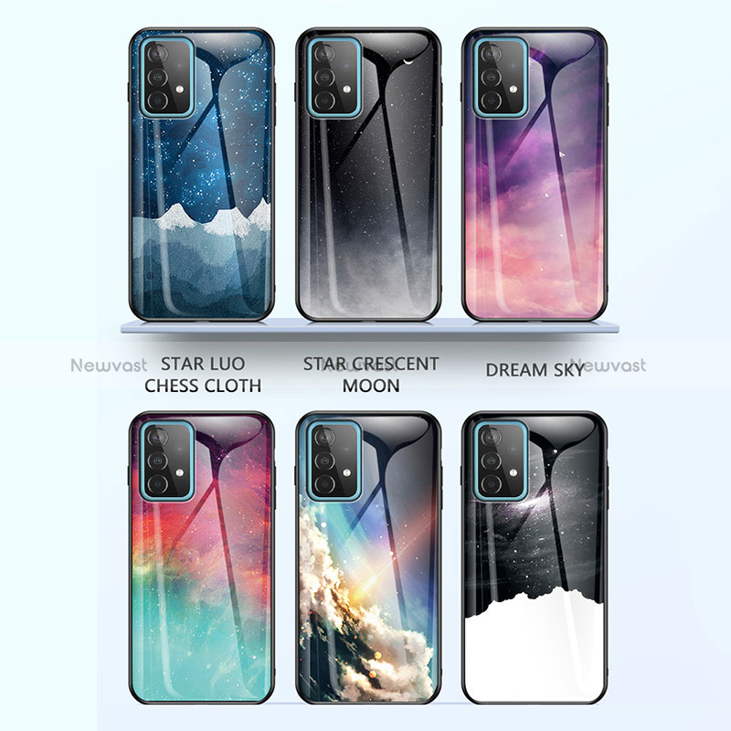 Silicone Frame Fashionable Pattern Mirror Case Cover LS1 for Samsung Galaxy A52 5G
