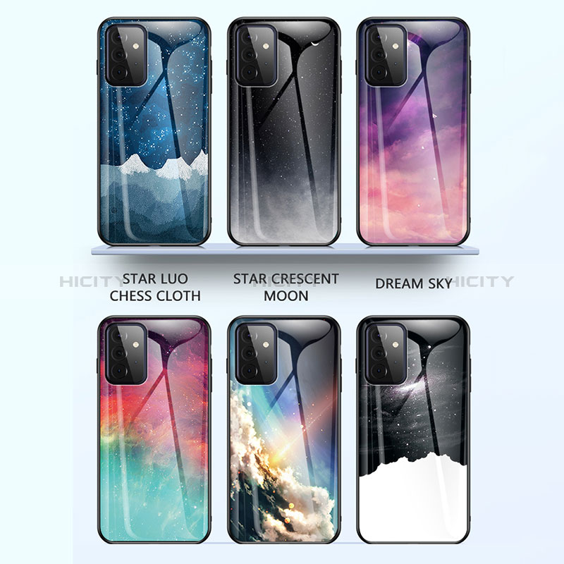 Silicone Frame Fashionable Pattern Mirror Case Cover LS1 for Samsung Galaxy A72 5G