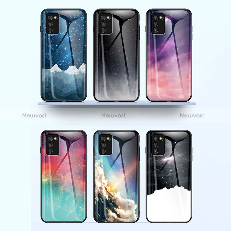 Silicone Frame Fashionable Pattern Mirror Case Cover LS1 for Samsung Galaxy F02S SM-E025F