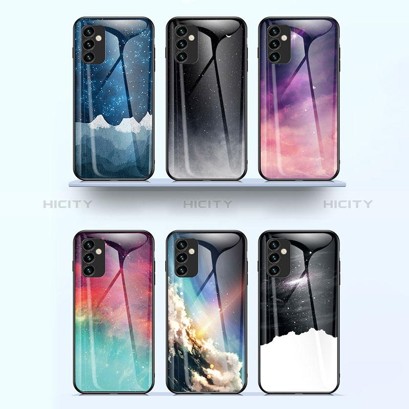 Silicone Frame Fashionable Pattern Mirror Case Cover LS1 for Samsung Galaxy F23 5G