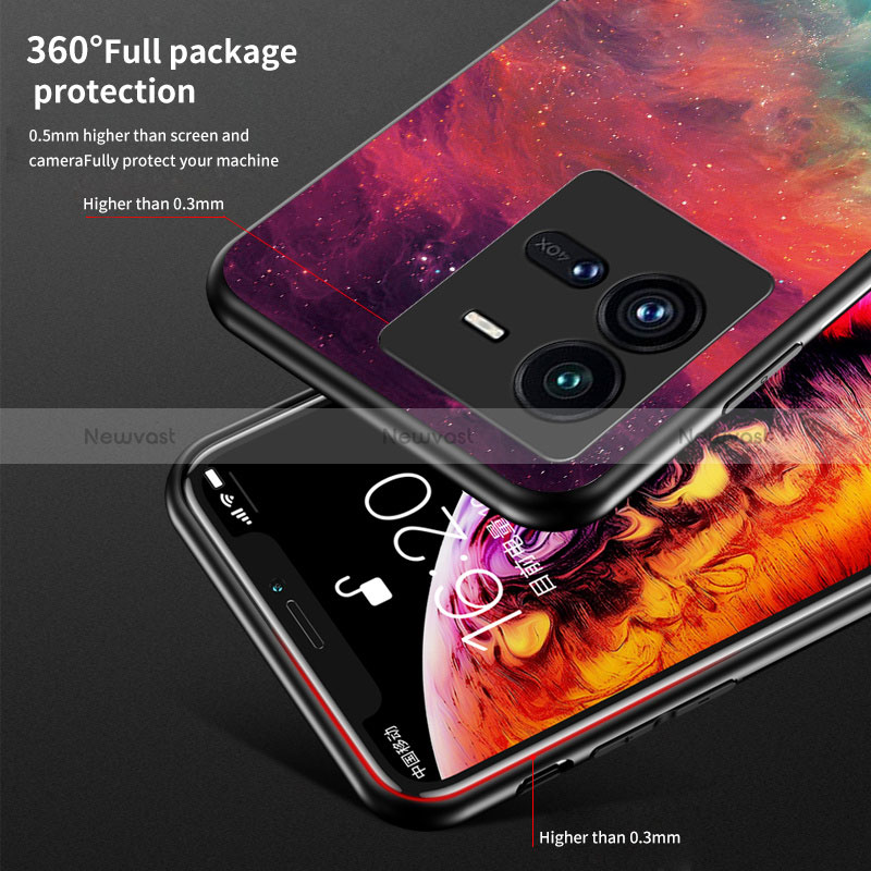 Silicone Frame Fashionable Pattern Mirror Case Cover LS1 for Vivo iQOO 10 Pro 5G