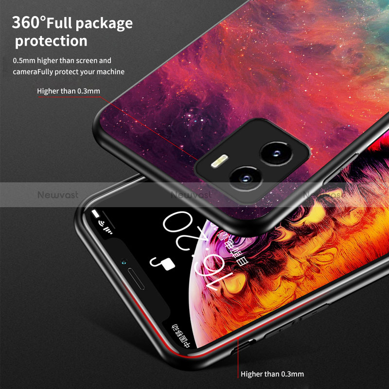 Silicone Frame Fashionable Pattern Mirror Case Cover LS1 for Vivo iQOO U5x